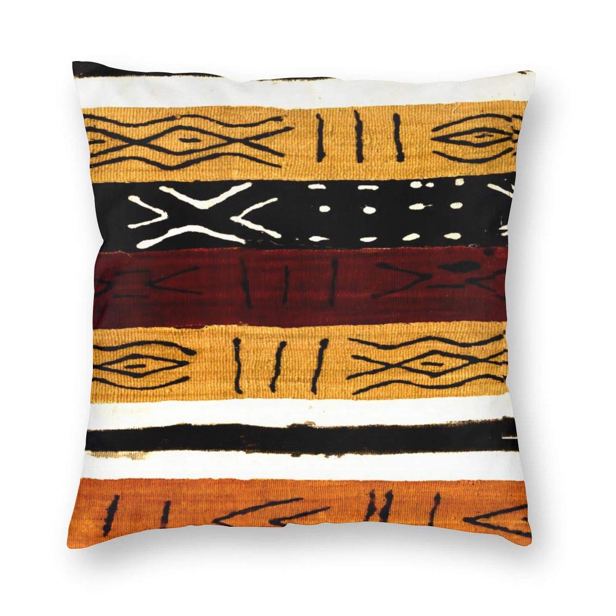 Yaateeh Tribe African Ethnic Symbol Texture Decorative Throw Pillow Covers 18X18 Inch Pillows Case Square Cushion Cover Cases Pi