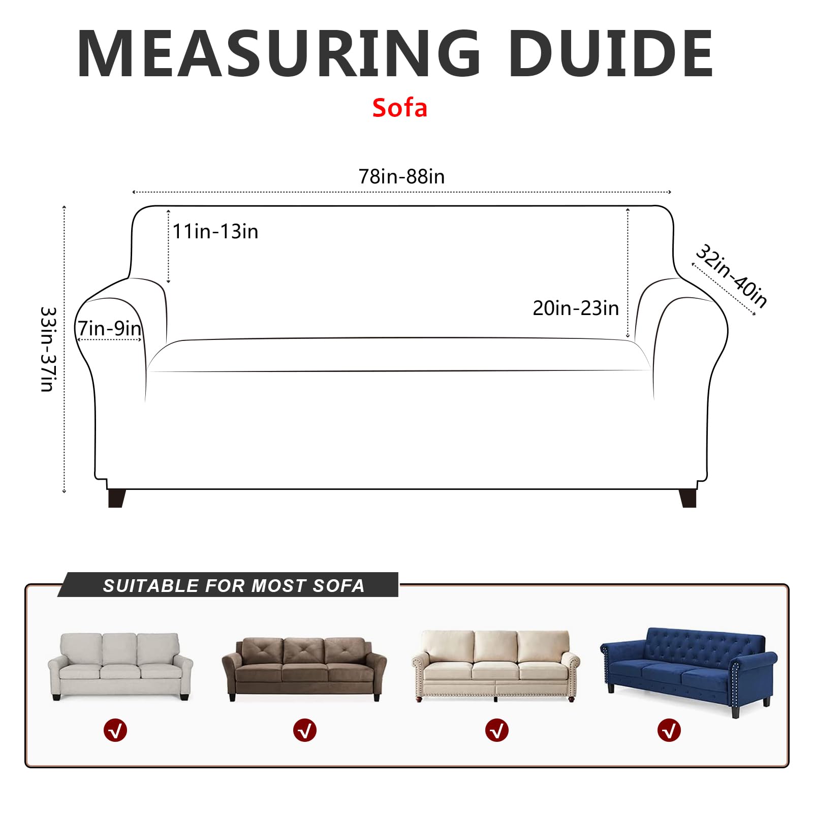 Molasofa Sofa Covers - Couch Cover For Leather Couch, Soft Sofa Covers With Leather-Like Quality. Washable, Non-Pilling, Non-Sli