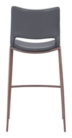Zuo Ace Barstool Dark Gray & Walnut