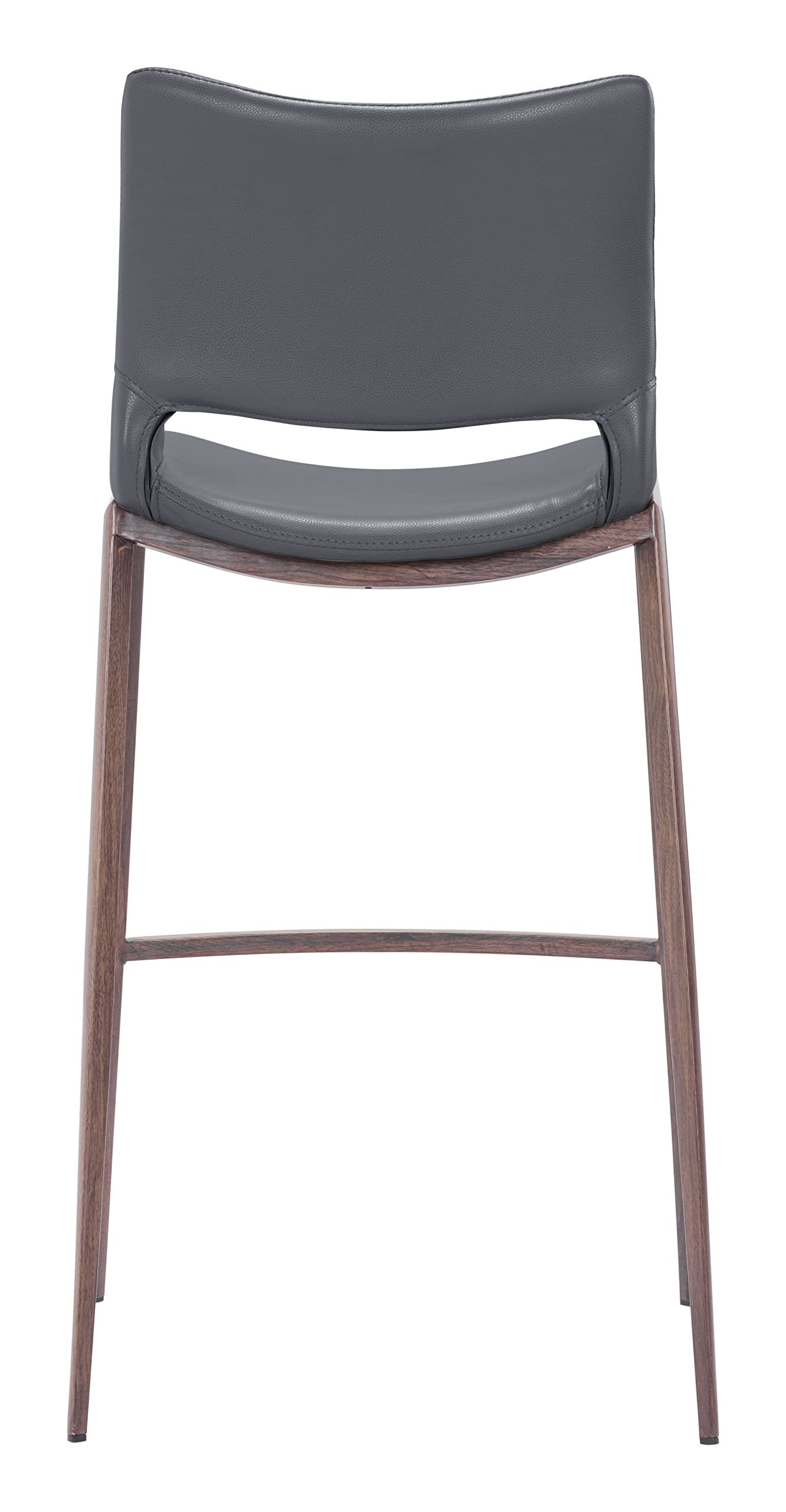 Zuo Ace Barstool Dark Gray & Walnut