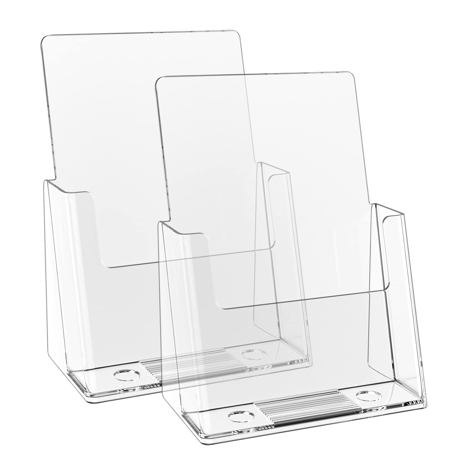 Zavekia 2 Pack 6' X 9' Acrylic Brochure Holder,Wide Brochure Leaflet Booklet Literature Flyer Catalog Magazine. (6 X 9 In/ 2 P