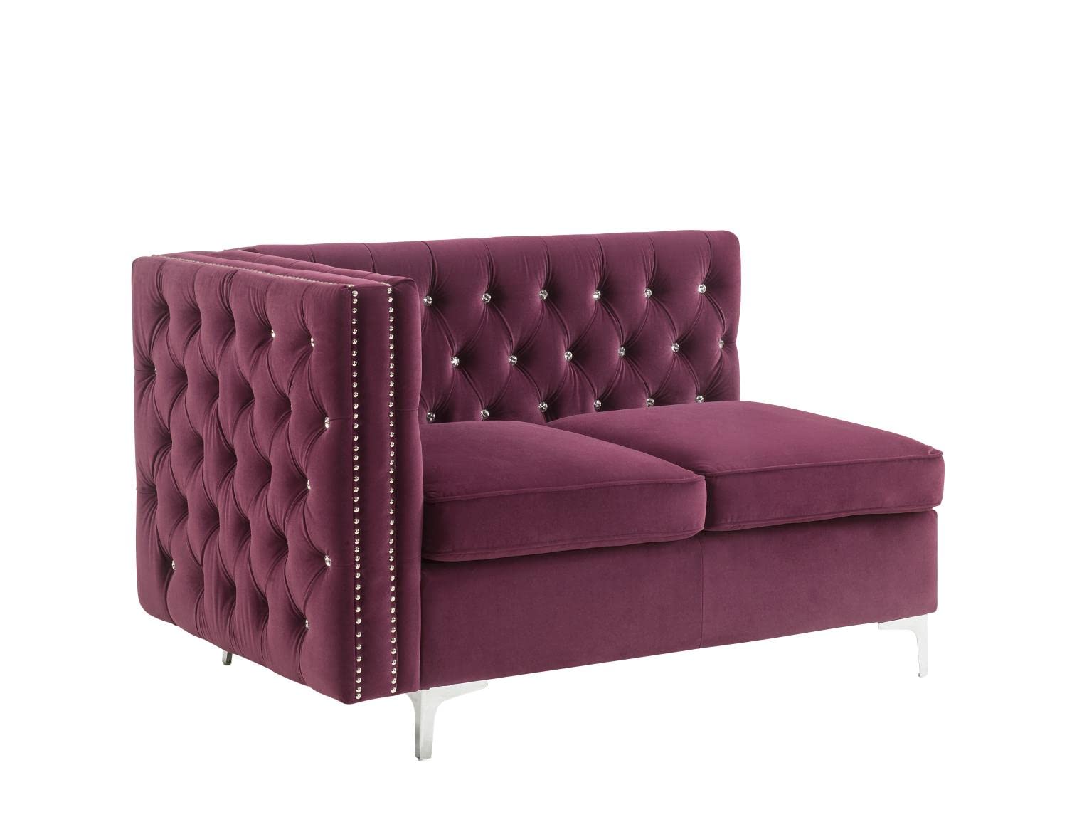 acme Jaszira Purple Modular Loveseat with 2 Pillows