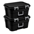 Sterilite Footlocker Tote, Plastic Storage Trunk, Black, 14 Gal, 2Pack