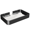 Danpoo 8-Inch Small Wall Shelf, Clear Tempered Glass with Matte Black Aluminum Frame - Sleek Floating Bathroom Organizer