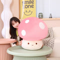 Miaohaha Kawaii Plush Mushroom Toy Pillow, Cute Plushies Mushroom Doll Gift For Kids(Pink,60Cm/23.6In)