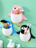 FEMORRA Penguin Wall Mounted Toothbrush Holder  Multifunctional Hanging Storage Rack for Bathroom, Kitchen, Living Room  Holds