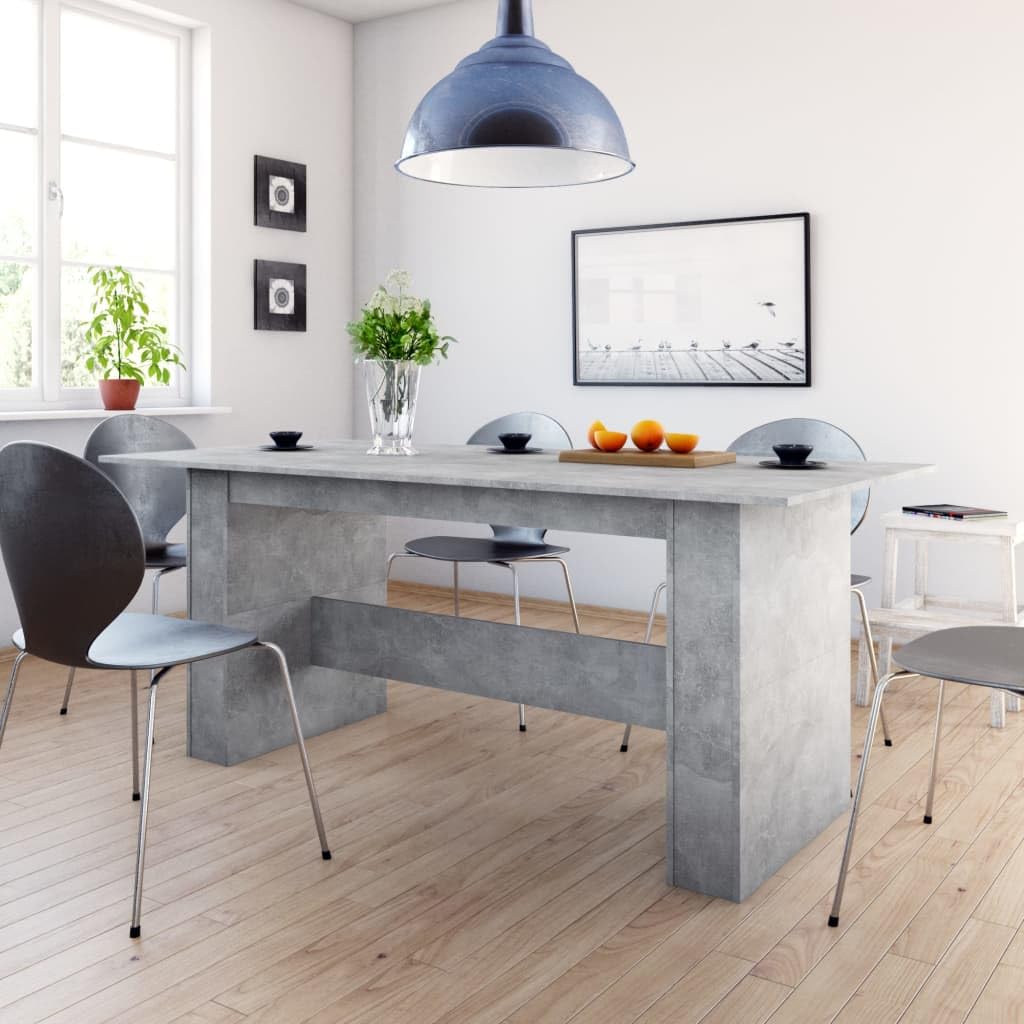 vidaXL Dining Table Concrete Gray 70.8&quot;x35.4&quot;x29.9&quot; Chipboard