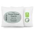 Coop Home Goods Throw Pillow Insert (Pack Of 2 White) - 18 X 18 Inches Indoor Decorative Pillow, Adjustable Memory Foam Fill, Li