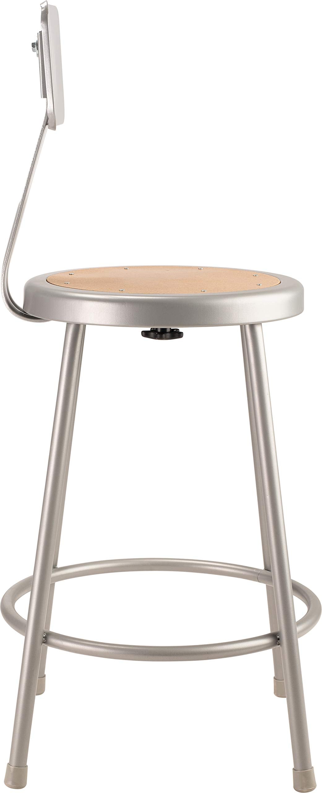National Public Seating Steel Stool with Hardboard Seat and Backrest - Thumbnail 5