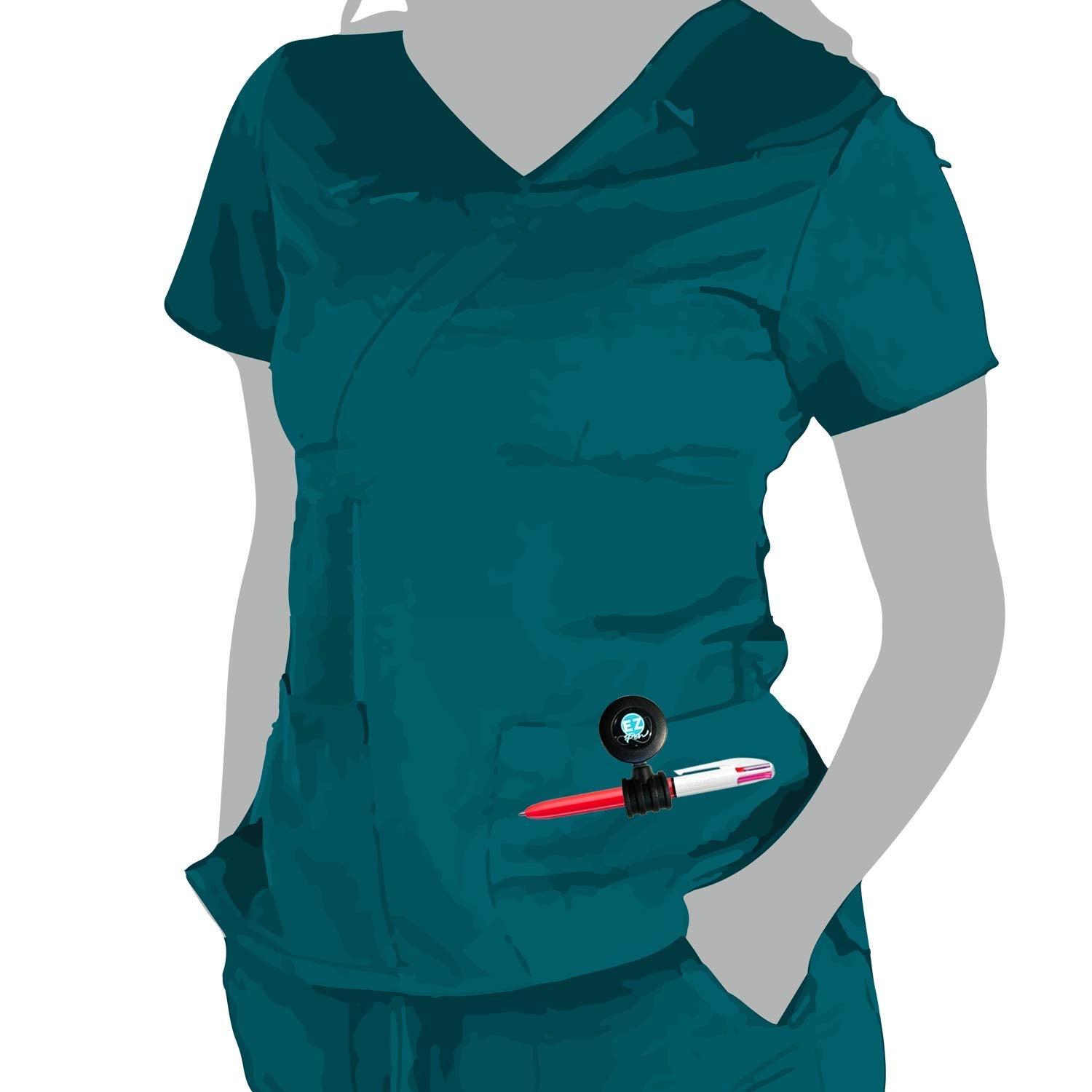 Ez Pen Retractable Pen Reel For Nurses, Teachers, Waitresses, Carpenters, Construction Workers, Contractors & Pros (Non-Stop Don