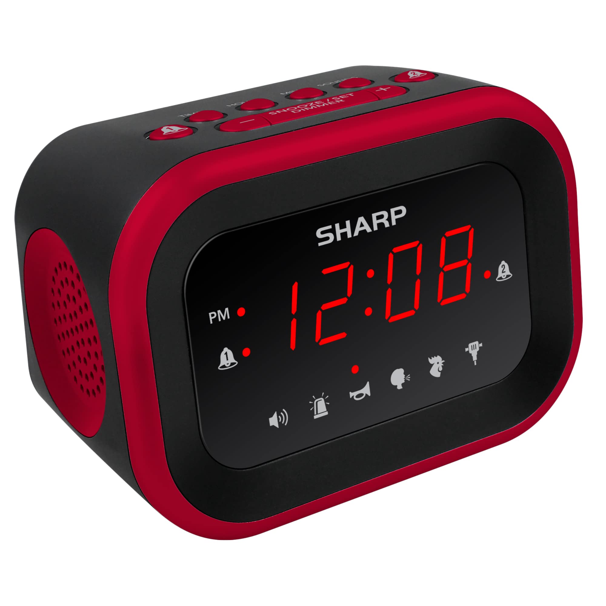 Sharp Big Bang Super Loud Alarm Clock for Heavy Sleepers, 6 Extremely Loud Wake Up Sounds: Rooster, Bugle, Nagging Mom, Jackhamm