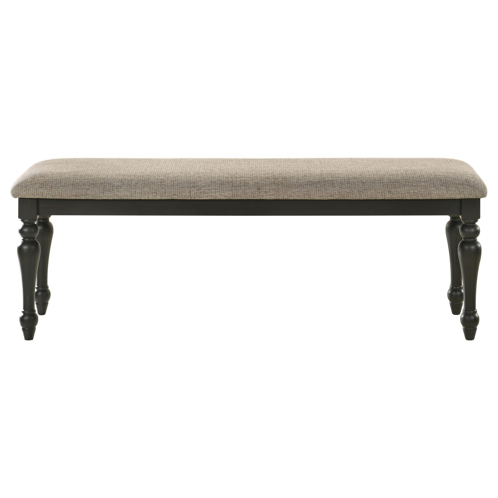 Coaster Bridget Upholstered Dining Bench Stone Brown and Charcoal Sandthrough