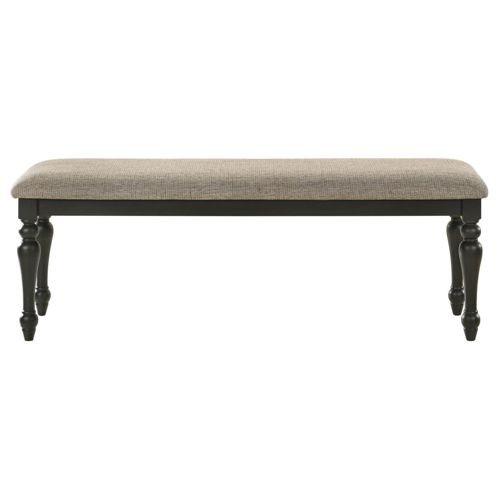 Coaster Bridget Upholstered Dining Bench Stone Brown and Charcoal Sandthrough