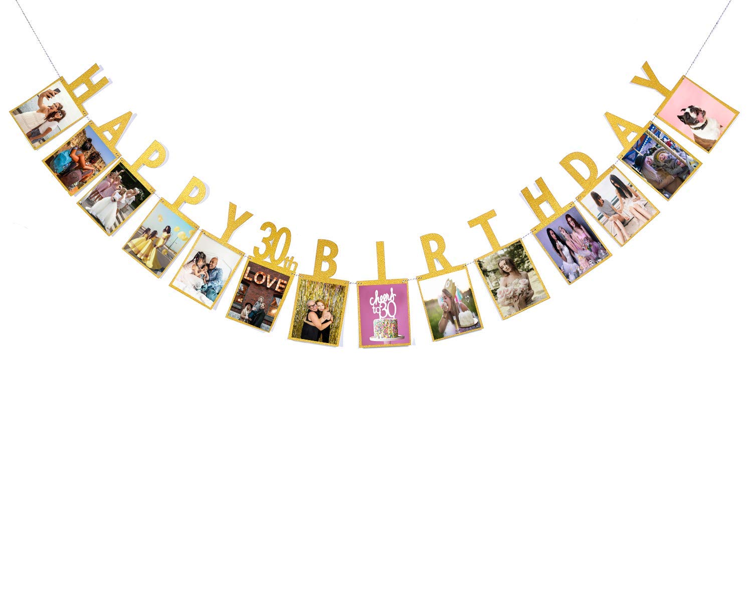 Festiko Happy 30Th Birthday Fabulous Thirty 30 Years Photo Banner For 30Th Birthday Decorations Picture Bunting
