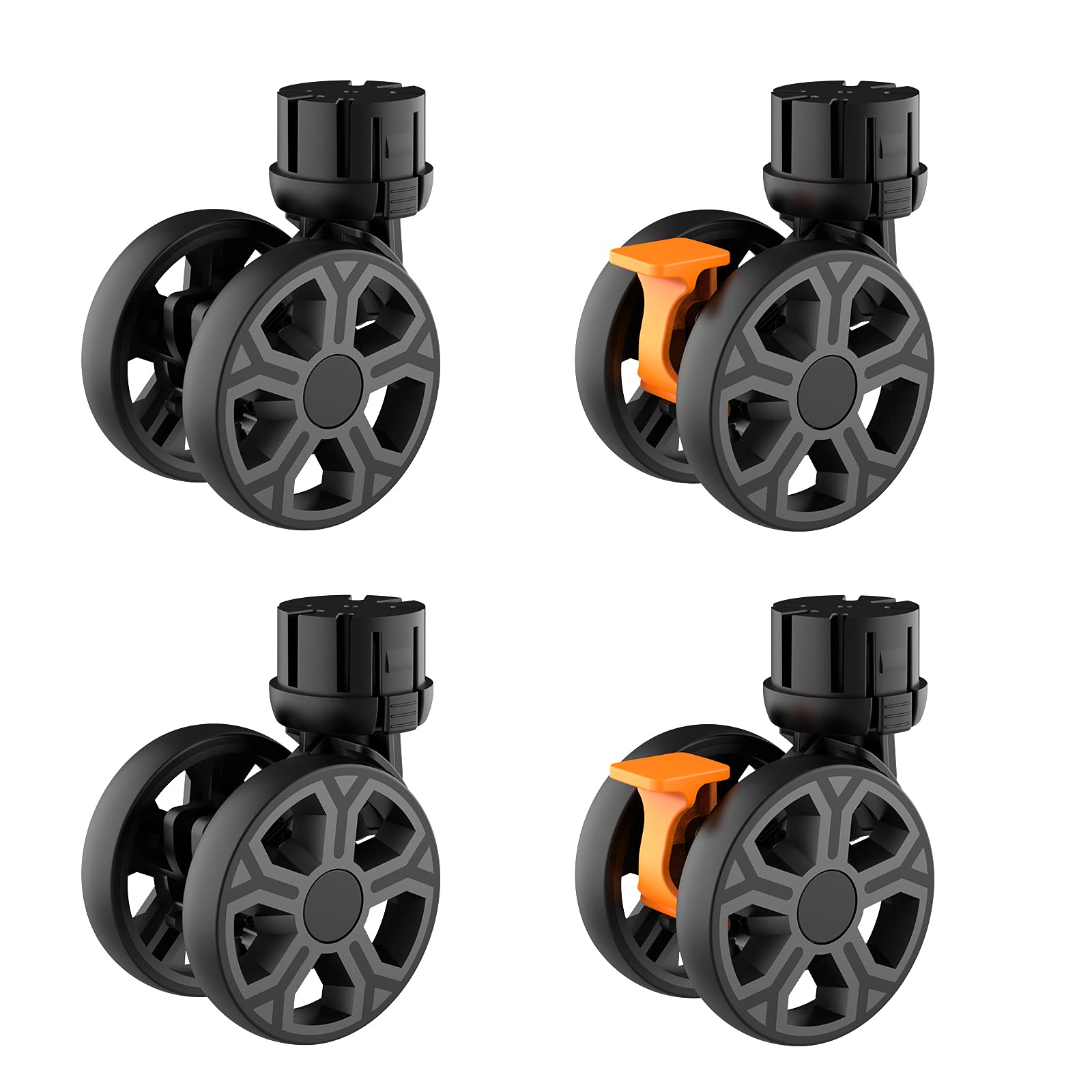 Heavy Duty Rotation Wheels For By06 Folding Utility Cart Rolling Crate(Black-4Pcs)