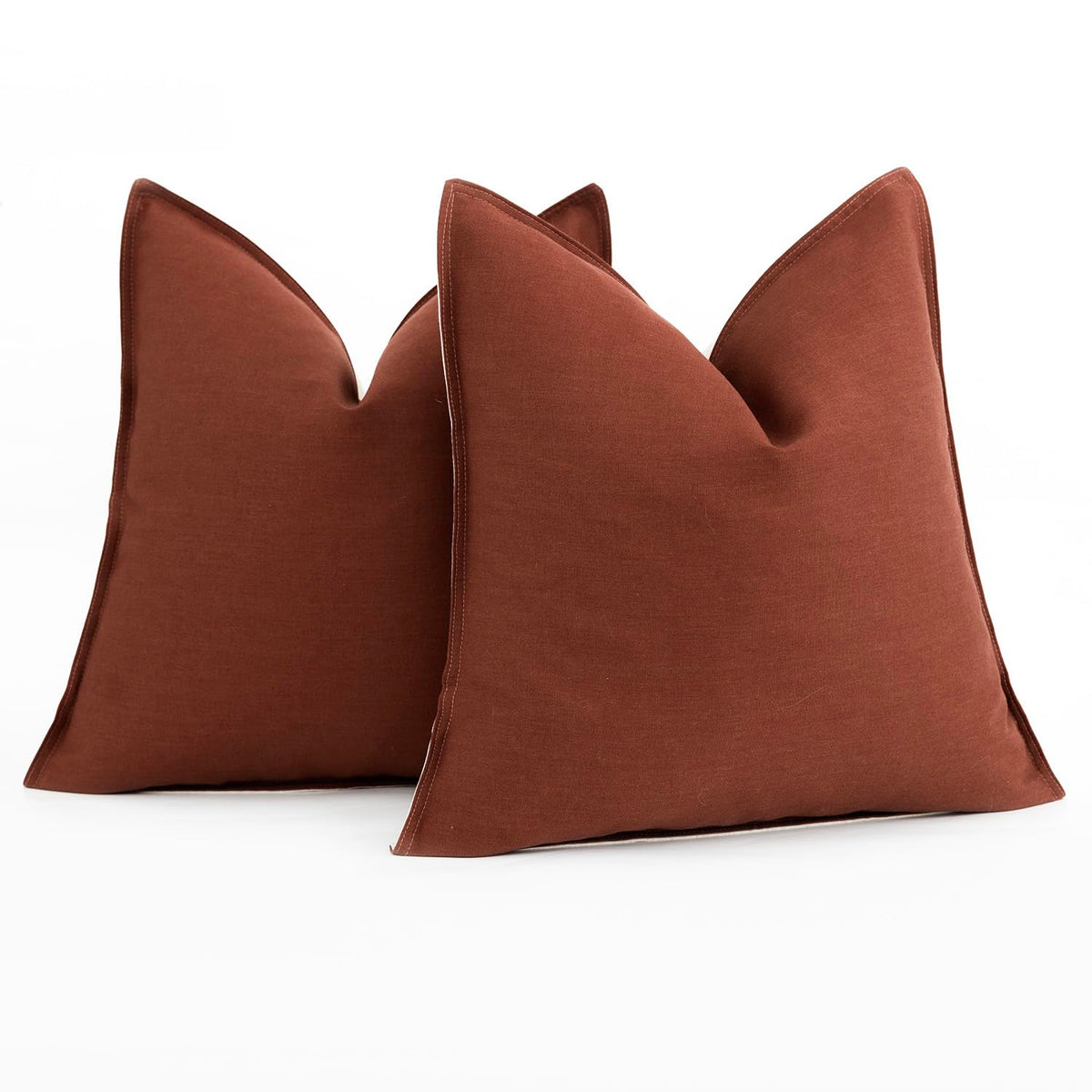 Foindtower Set Of 2 Decorative Cotton Linen Throw Pillow Covers Soft Modern Farmhouse Cushion Case Cozy Neutral Accent Pillowcas