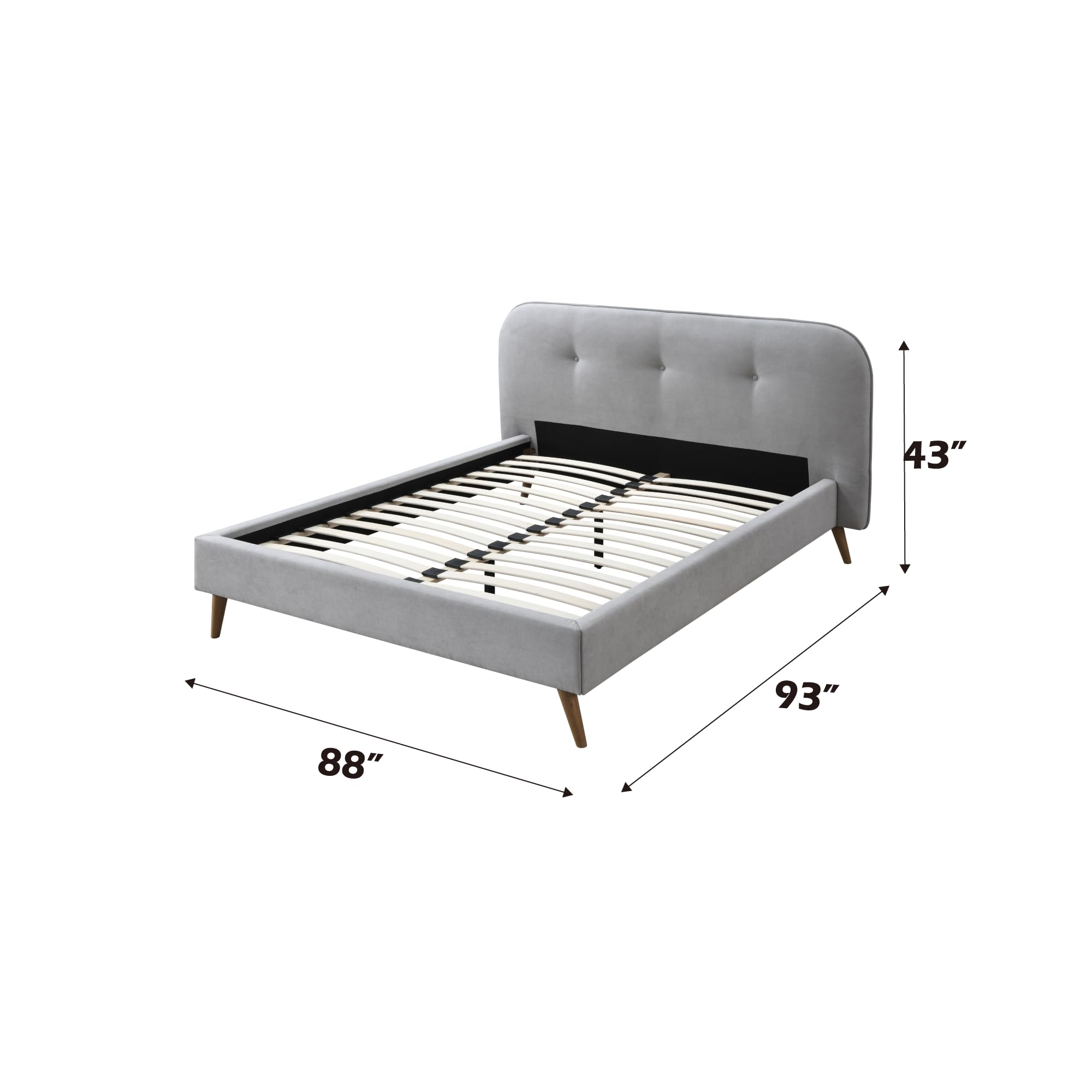 Acme Graves Button Tufted Fabric Platform Bed - Thumbnail 5