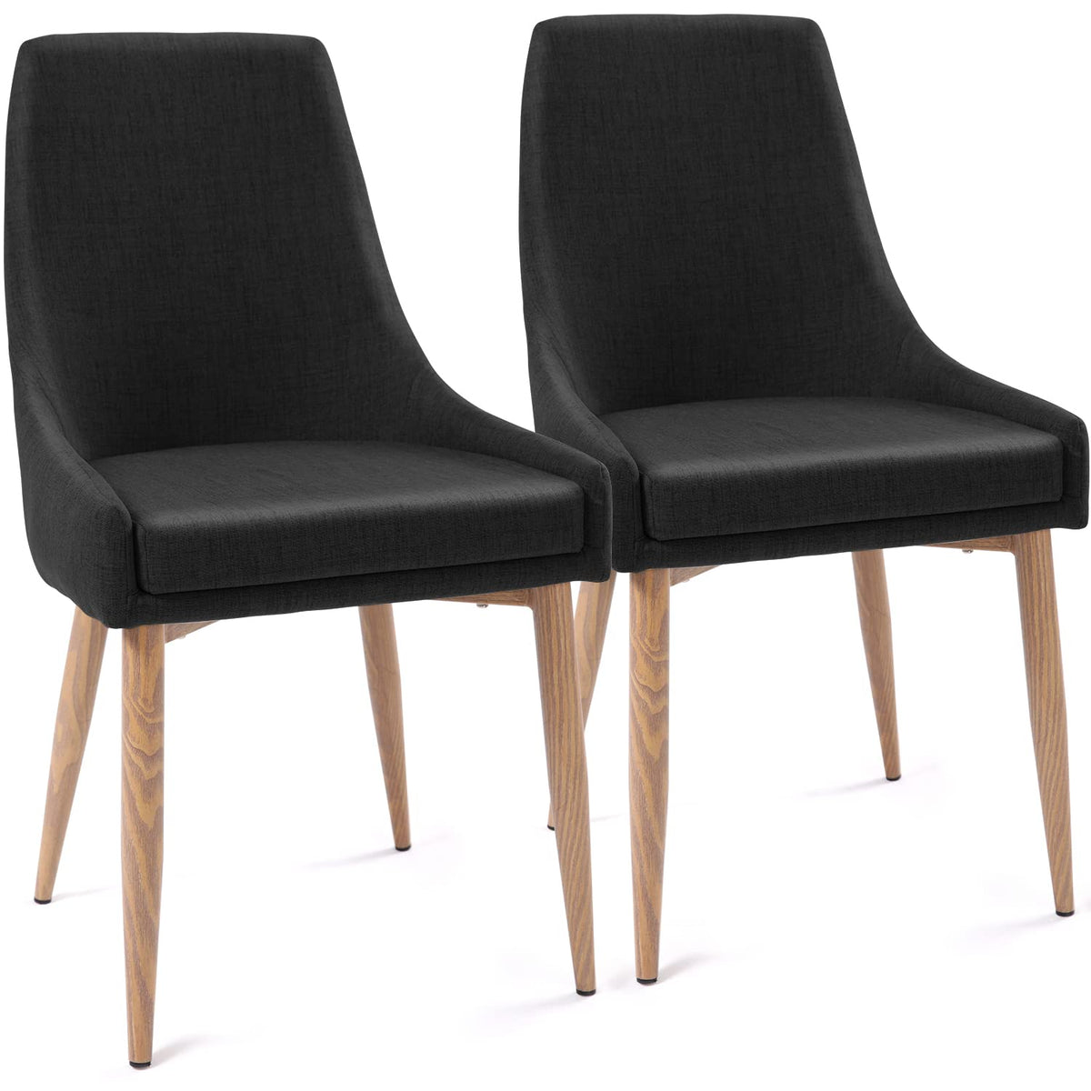 E&D Furniture Dining Chairs, Black Accent Living Room Chair Set Of 2 Kitchen And Dining Room Chairs 2 Pack Fabric Dining Comfy C