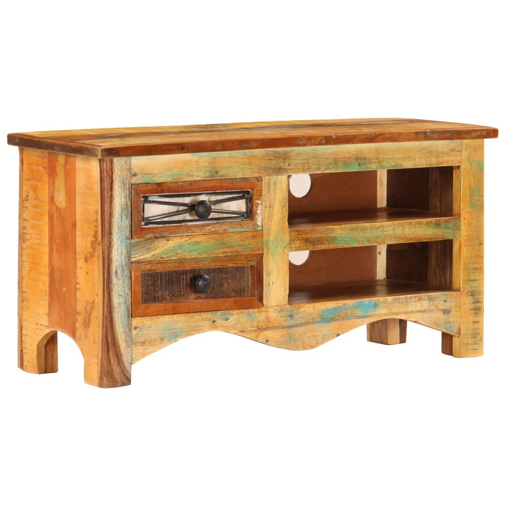 vidaXL Classic-Style TV Cabinet - Solid Reclaimed Wood - Built-in Storage - Handmade Craftsmanship - Industrial Style Elements