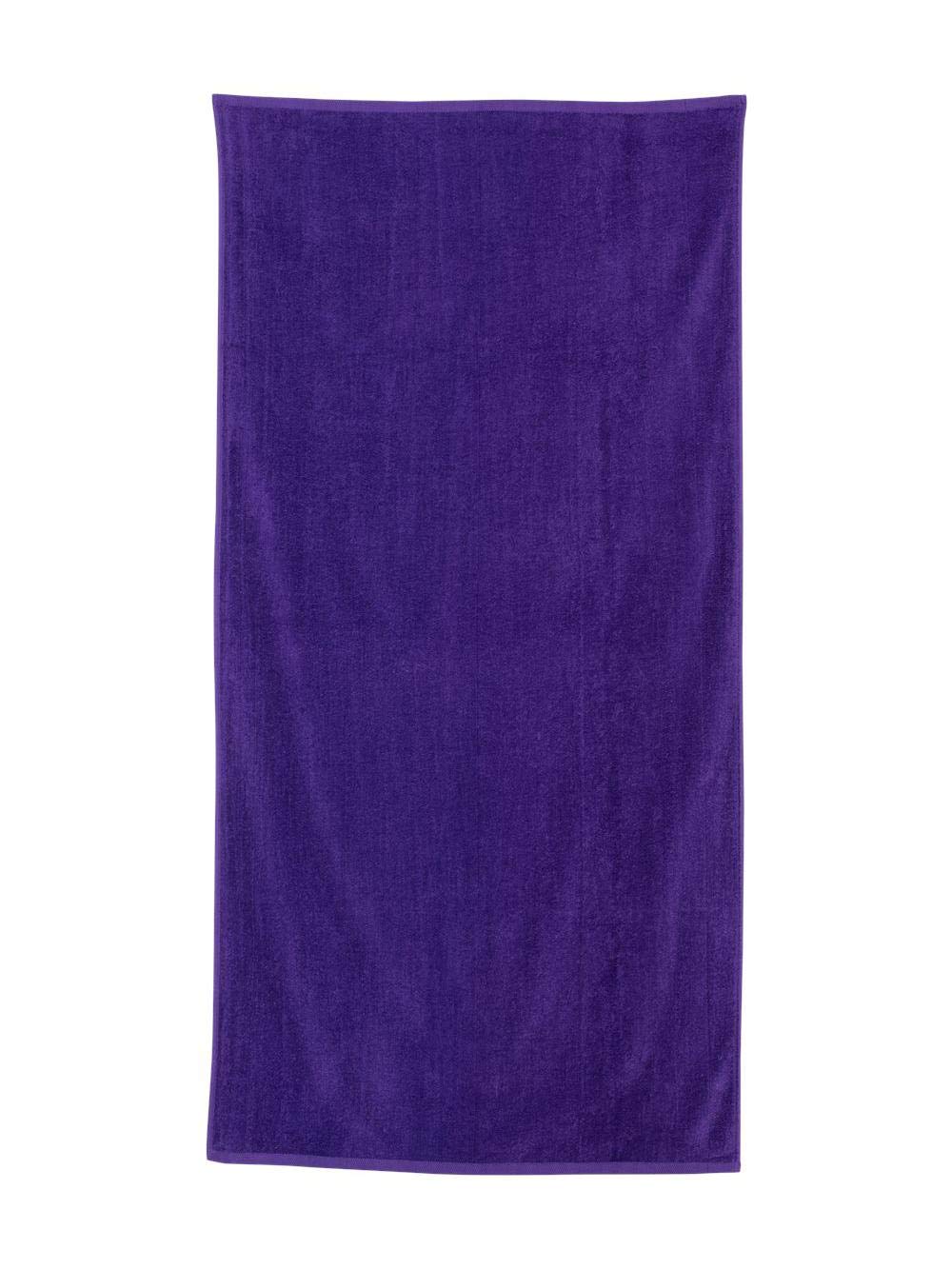 Q-Tees Velour Beach Towel One Size Purple