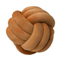 Lusjnge Decorative Throw Knot Pillow Ball For Home Chair Sofa Aesthetic Round Velvet Knotted Pillow Cushion (Caramel, 11Inches)