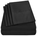 Queen Sheets Black - 6 Piece 1500 Supreme Collection Fine Brushed Microfiber Deep Pocket Queen Sheet Set Bedding - 2 Extra Pillo