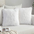 Miulee Pack Of 2 Christmas Decoration Luxury Faux Fur Throw Pillow Covers Winter Deluxe Decorative Plush Pillow Case Cushion Cov