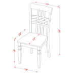 East West Furniture WELG5-LWH-W 5 Piece Kitchen Table Set for 4 Includes a Rectangle Dining Room Table with Butterfly Leaf and 4 Solid Wood Seat Chairs, 42x60 Inch, Linen White