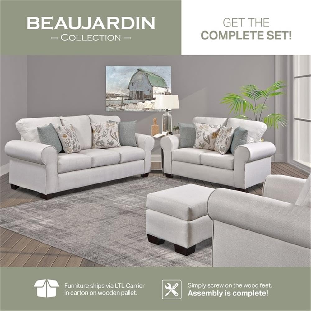 American Furniture Classics Beaujardin Upholstered Chair, Soft Washed Cream Tweed