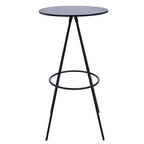 Benjara Bm304656 44 In. Vigo Metal Angled Legs Modern Round Bar Height Pub Table Black