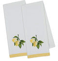 Design Imports Lemon Bliss Table Linens, 18-Inch by 28-Inch Dishtowels, Set of 2, Lemon Branch Embellished
