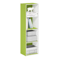 Furinno Luder Bookcase / Book / Storage, 4-Tier Cube, Green/White