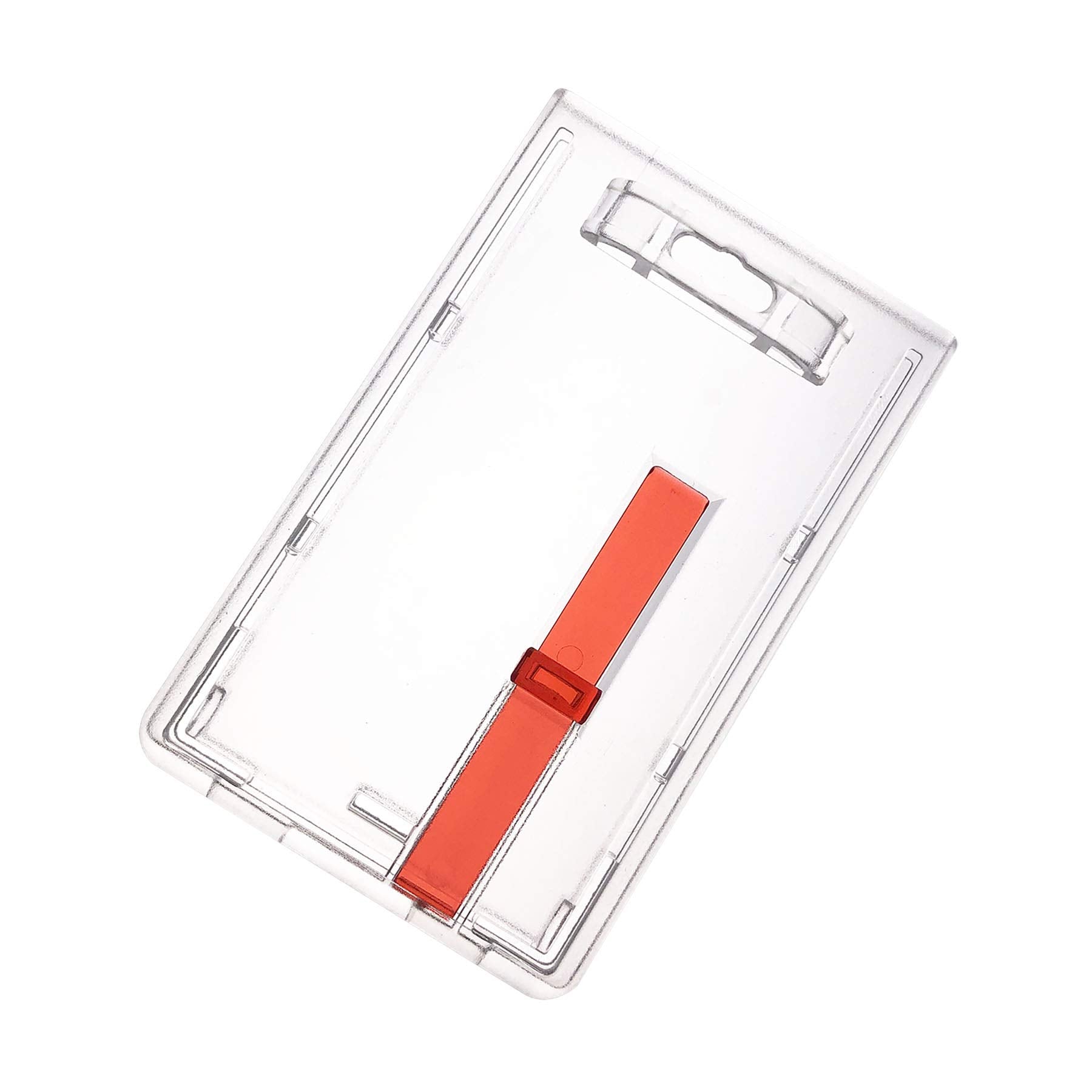 Fallen One 2 Pack Hard Plastic Vertical Id Badge Card Holder With Red Extractor