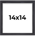 14x14 Shadow Box Black | 1'' Depth of Usable Space | Solid Wood Pine | Includes UV Resistant Acrylic Plexiglass, Acid-Free Backi