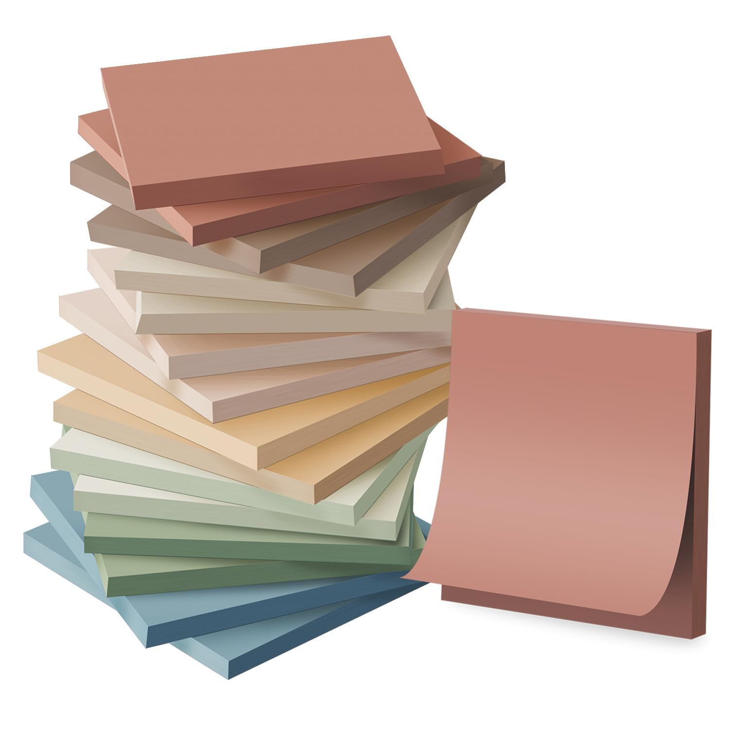 (16 Pack) Sticky Notes 3X3, Vintage Colors, Sticky Pads, Recyclable, Self-Stick Pads, Easy To Post For Home, Office, Notebook