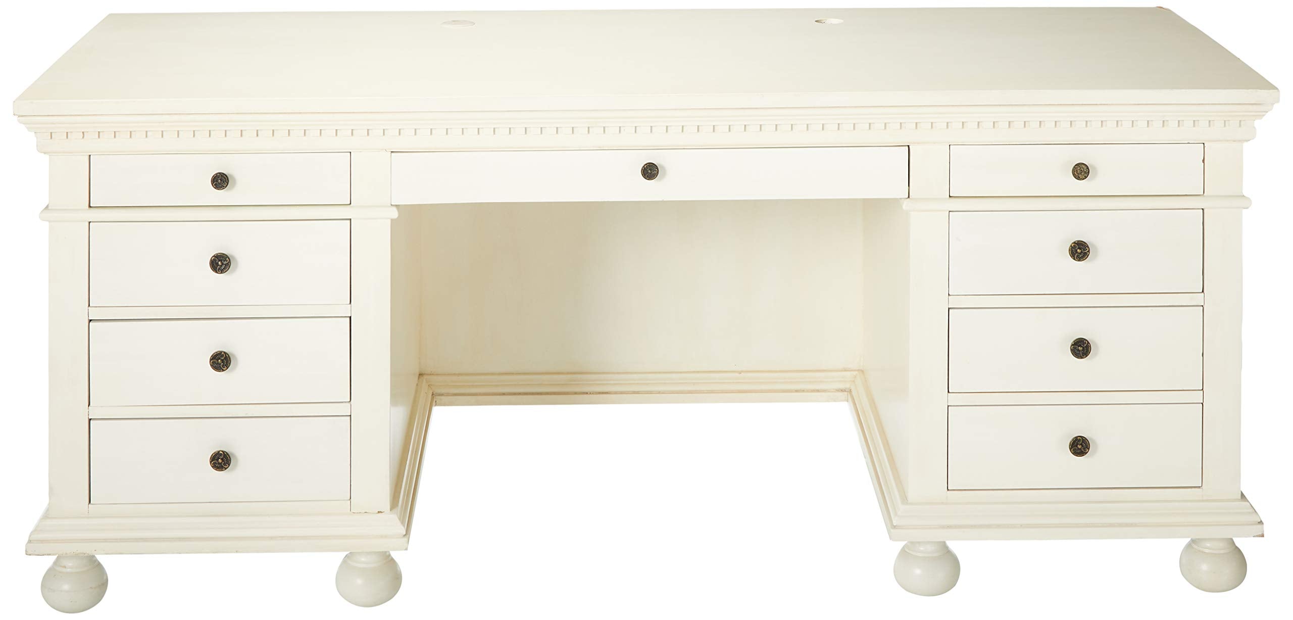 Acme Gustave Executive Desk in Cream White Finish
