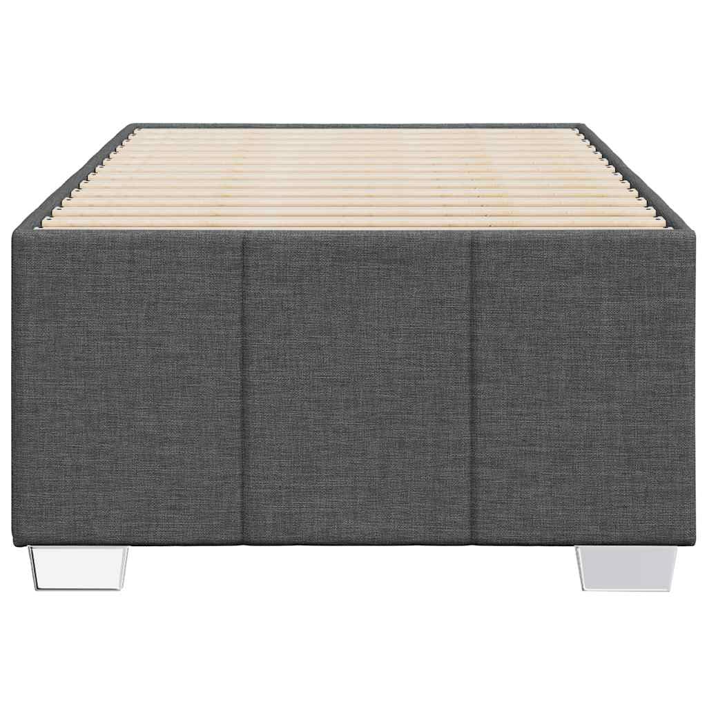 vidaXL - Twin upholstered Bed Frame Dark Gray - Contemporary Fabric Bedstead - Sturdy Base & Mattress Support