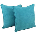 Blazing Needles Corded Microsuede Floor Pillows (Set of 2), 25", Aqua Blue