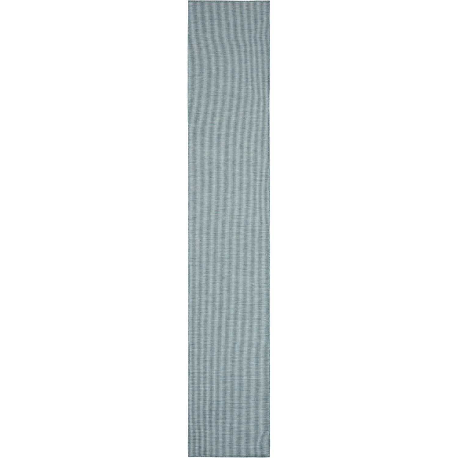 Nourison Positano Indoor/Outdoor Aqua 2'2' X 10' Area Rug, Easy Cleaning, Non Shedding, Bed Room, Living Room, Dining Room, Bac