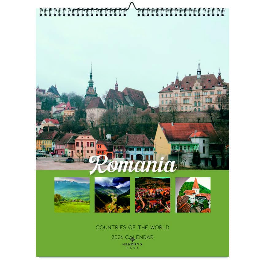 Romania 2026 Wall Calendar - Scenic Photography, 12-Month Planner, 14.5x18.25 Inches, January to December - Holiday Gift Idea