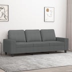 vidaXL 3-Seater Sofa in Dark Gray - 70.9" Wide, Upholstered in Polyester Fabric, Modern Style for Living Room, Lounge, Office
