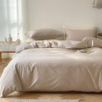 Clothknow Beige Khaki Comforter Set Queen 3Pcs Oatmeal Bedding Comforter Sets Coffee Cream Queen Comforter Light Taupe Queen Siz