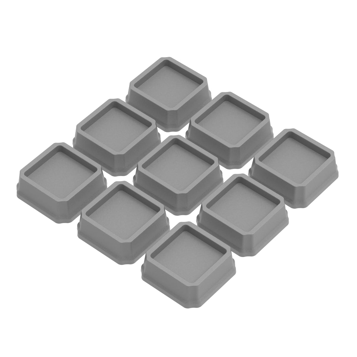 Whynonap Bed Risers 1 Inch Set Of 9, Heavy Duty Bed Elevators Lifts Up 2,000 Lbs Furniture Risers For Bed Frame And Sofa, Grey