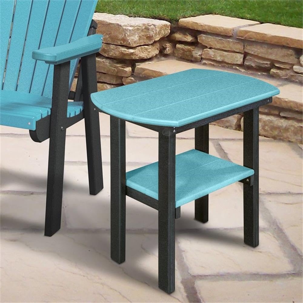 American Furniture Classics 525ARB Oval End Table, Aruba Blue and Black