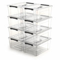 YYXB 8 Pack Clear Plastic Storage Bins with Lids and Handle, Small Stackable Latching Storage Boxes for Organization (5 Quart)