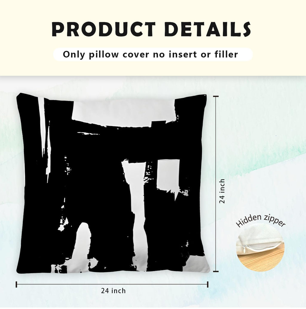 Supwhd Black And White Pillow Covers, Black And White Pillows Cover 24X24, Black And White Throw Pillows Cover Set Of 2, Black A