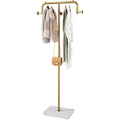 HOMEFORT Coat Rack, Freestanding Metal Coat Racks, Coat Tree Stand with 4 Hooks for Closet, Bedroom, Entryway, Living Room, Gold