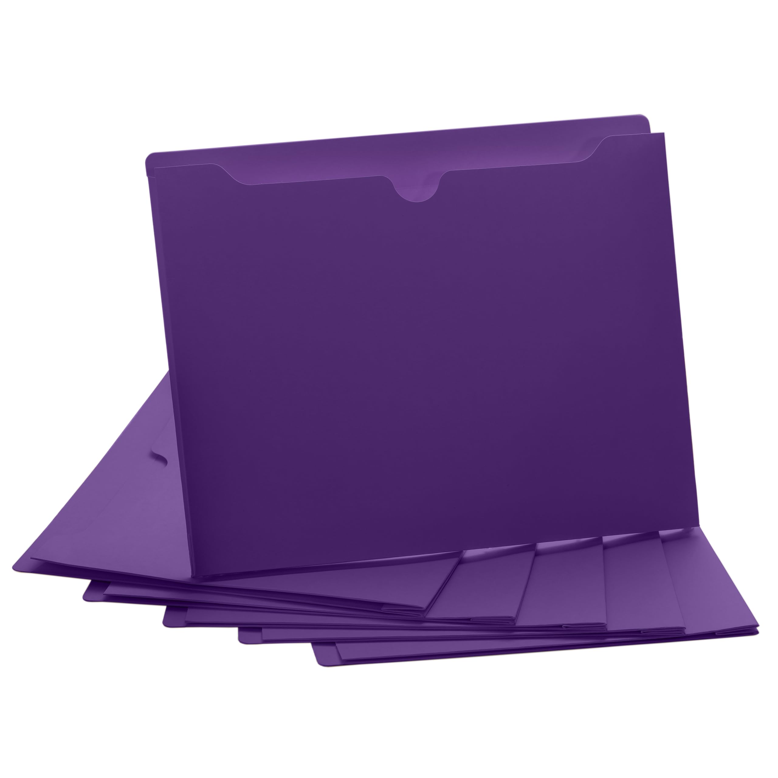Purple File Jackets, 2 Inch Expansion, Letter Size, Reinforced Straight-Cut Tab, 6 Pack