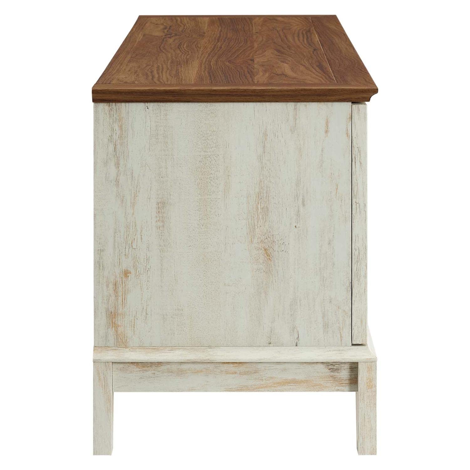 Modway Isle Coastal Contemporary 47&quot; TV Stand, 15.5&quot; L x 46.5&quot; W x 20&quot; H, Walnut White