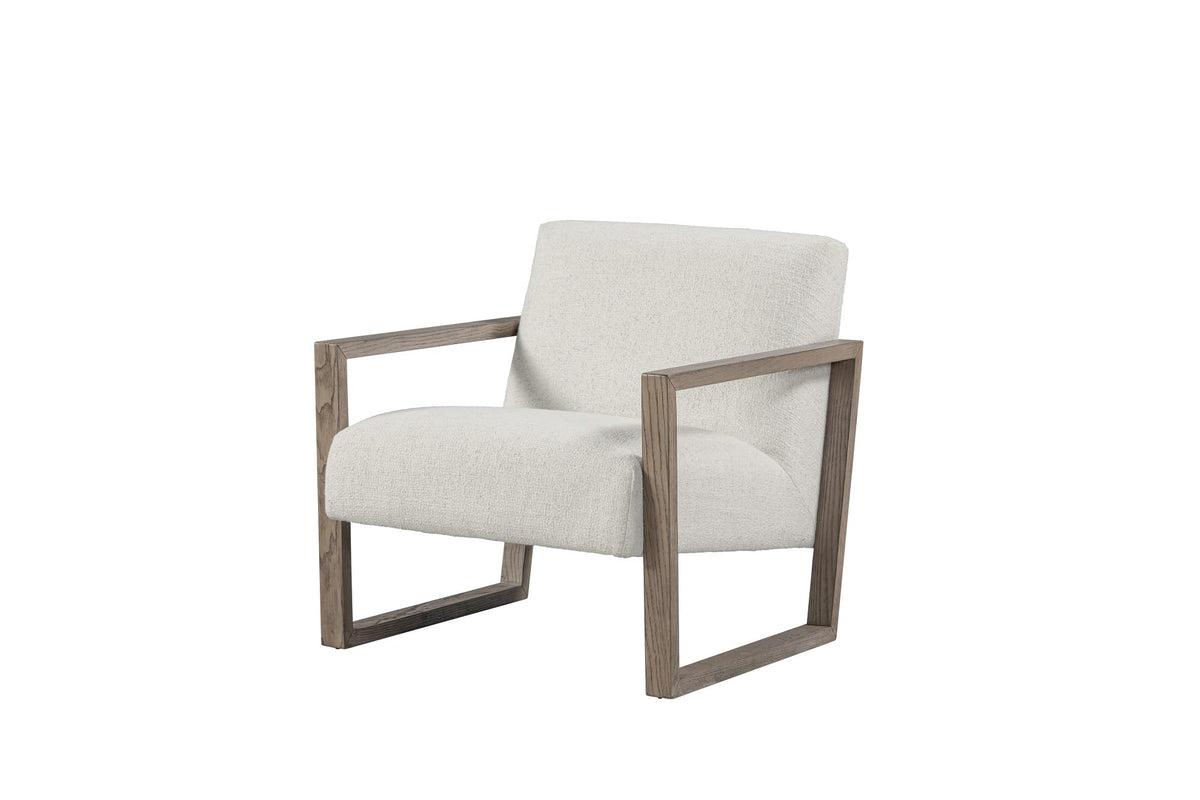 Neos Modern Upholstered Fabric Armchair (Off White)